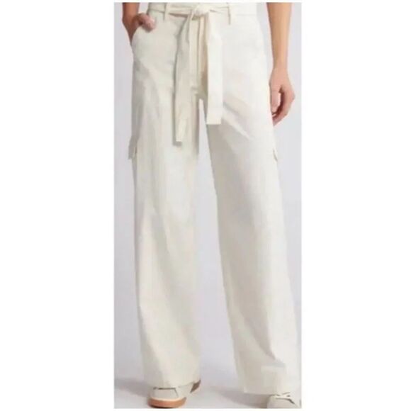 Madewell Denim - Madewell Griff wide leg cargo cream utility 31 sustainable pants
